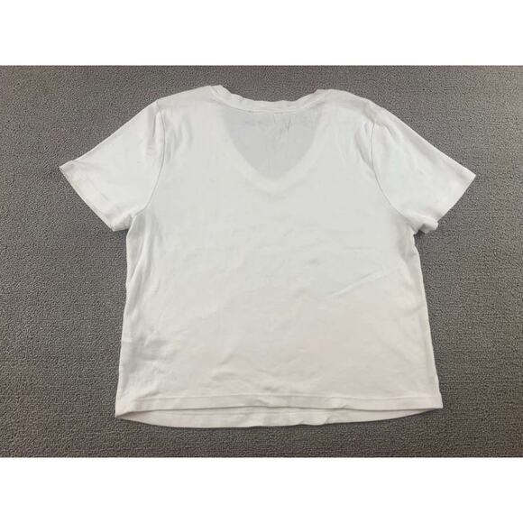 Forever 21 Women 1X White Plus Montauk Tennis Club Tee V Neck Crop Graphic Shirt - Picture 2 of 9